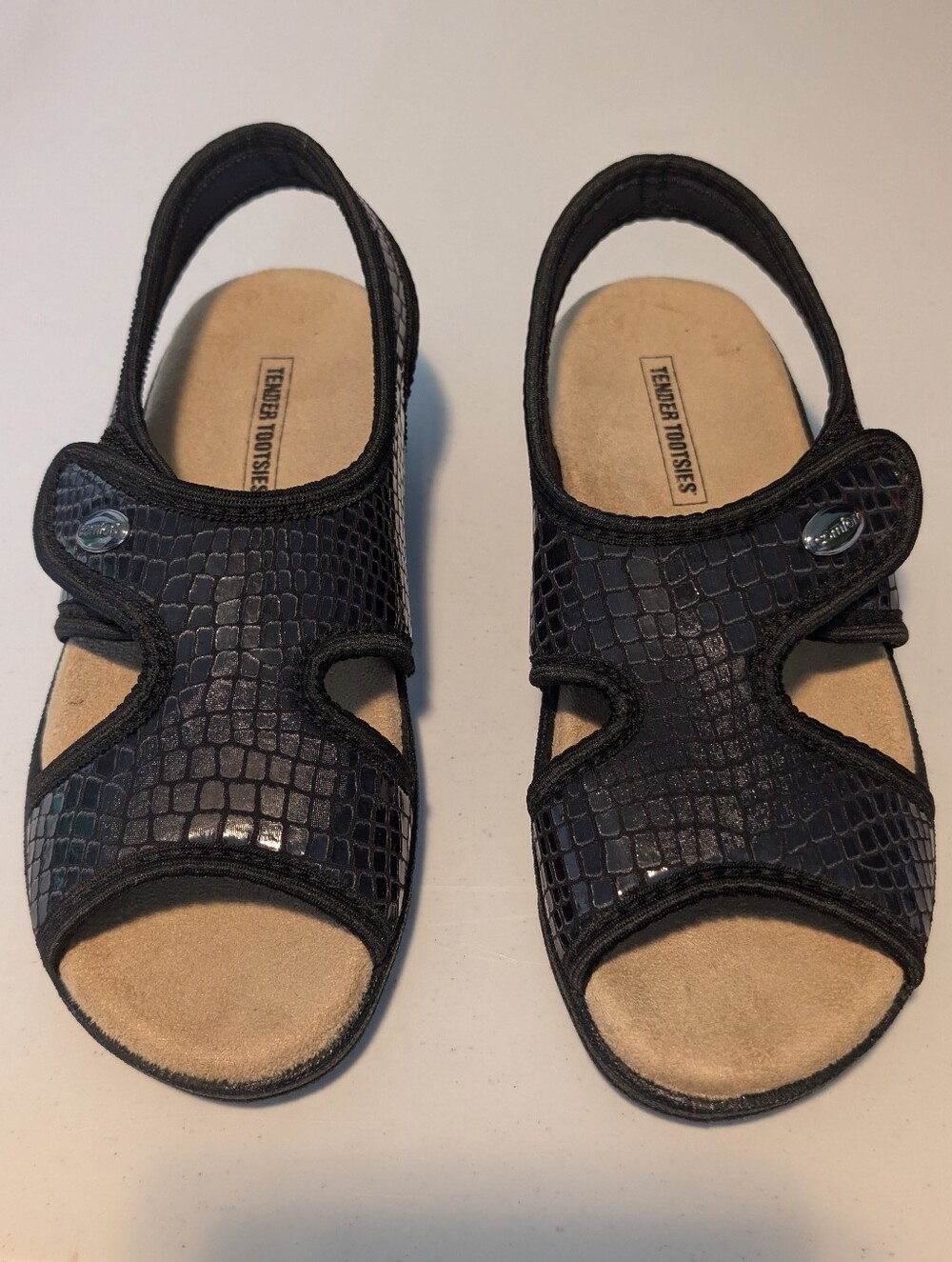 Black Ladies Sandals Size 8/38